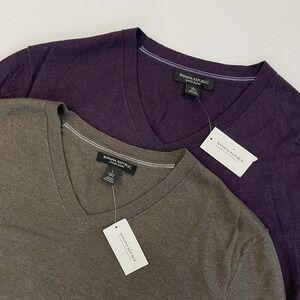 NEW Banana Republic Luxury Blend Sweater (Lot Of 2) Sz Large V-Neck Long Sleeve